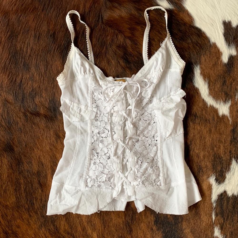 Corset like blouse by Italian Stephanel.